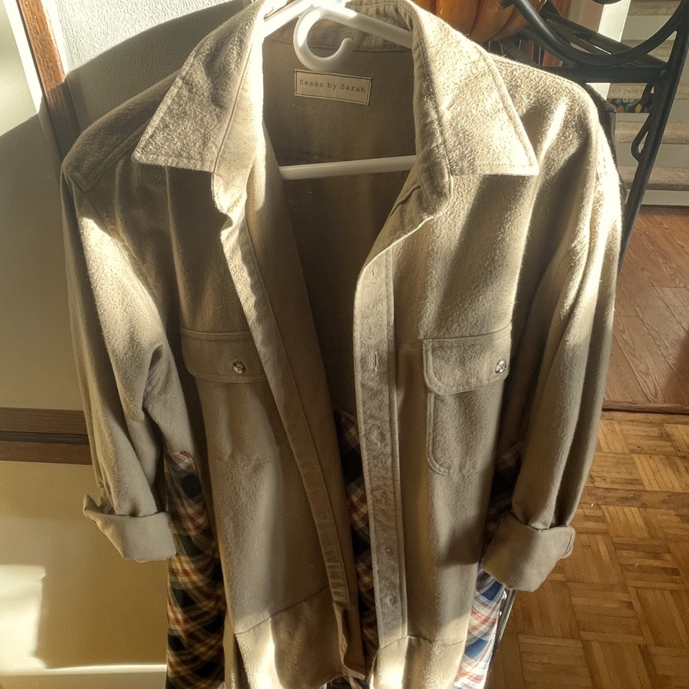 Custom-made Camel Flannel Duster